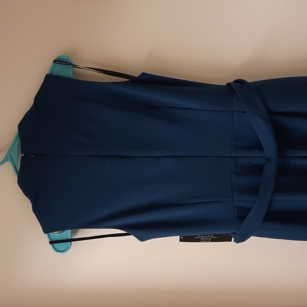 NWT, Tahari ASL Teal Belted Jumpsuit - Picture 8 of 14